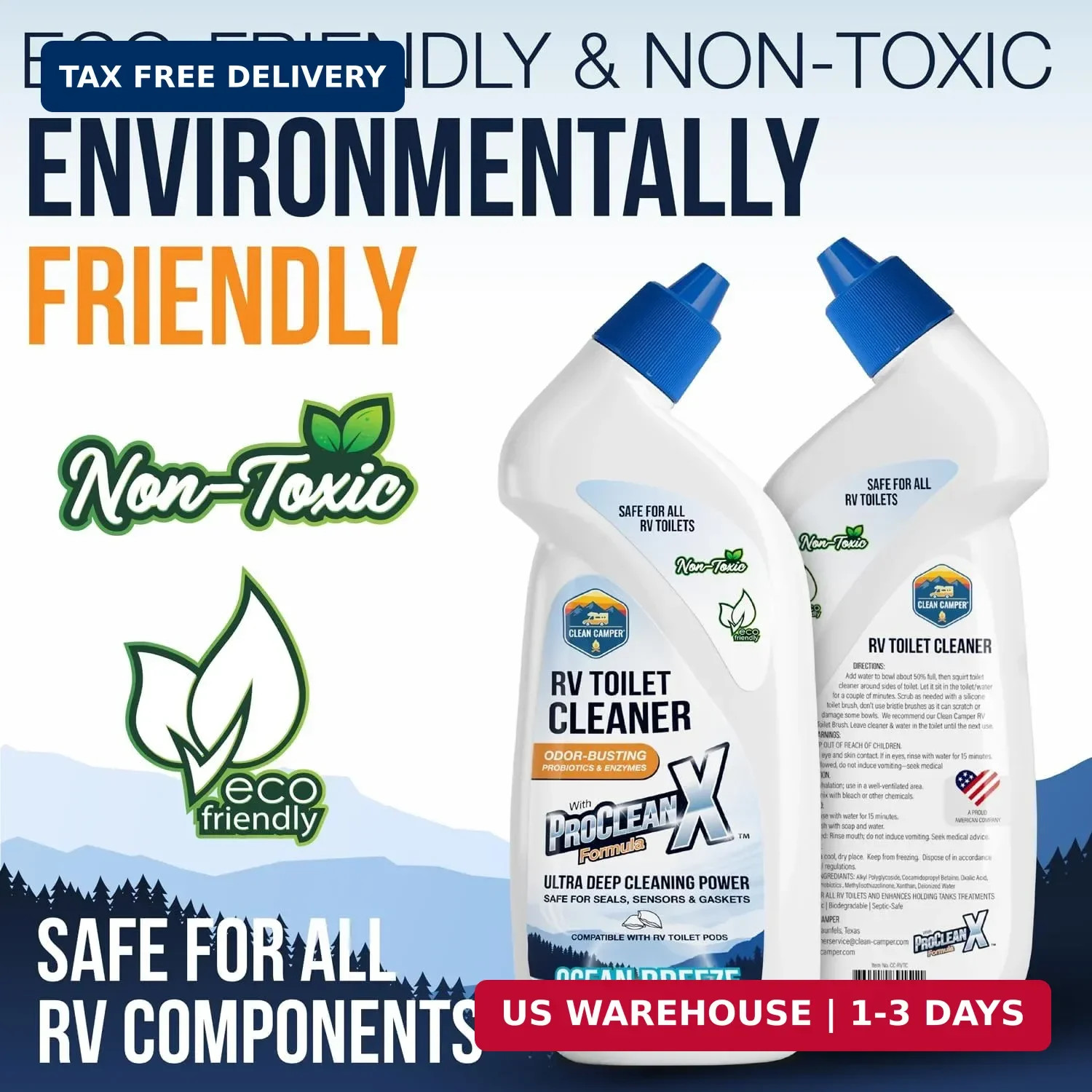 Clean Camper RV Toilet Bowl Cleaner ProClean X™ Formula | Enzyme & Probiotic Pow