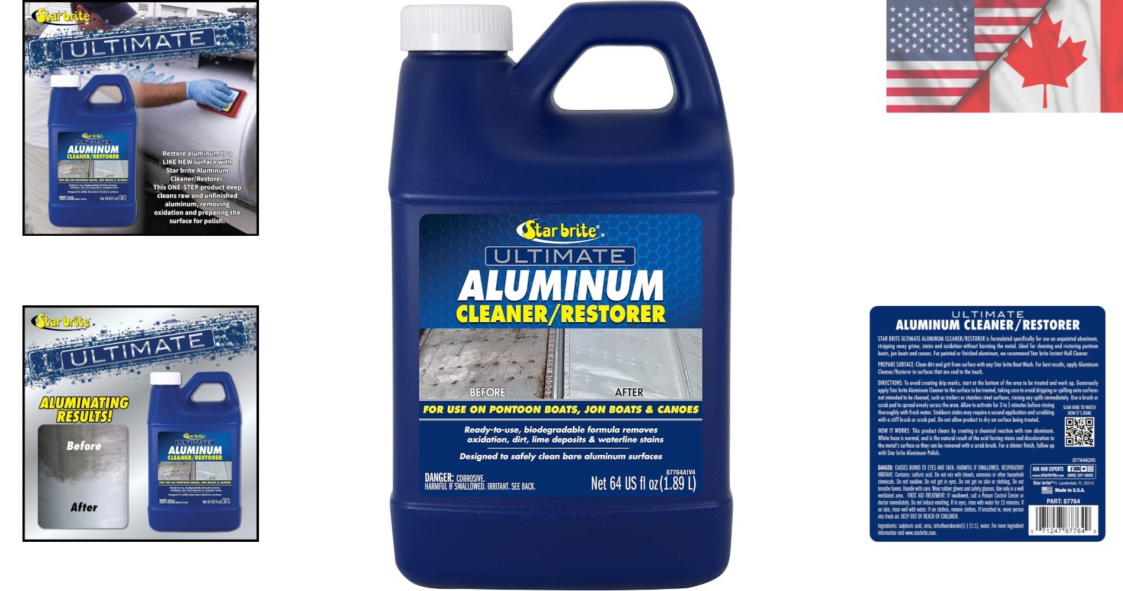 Ultimate Aluminum Cleaner & Restorer – 64oz Biodegradable Liquid for Boats