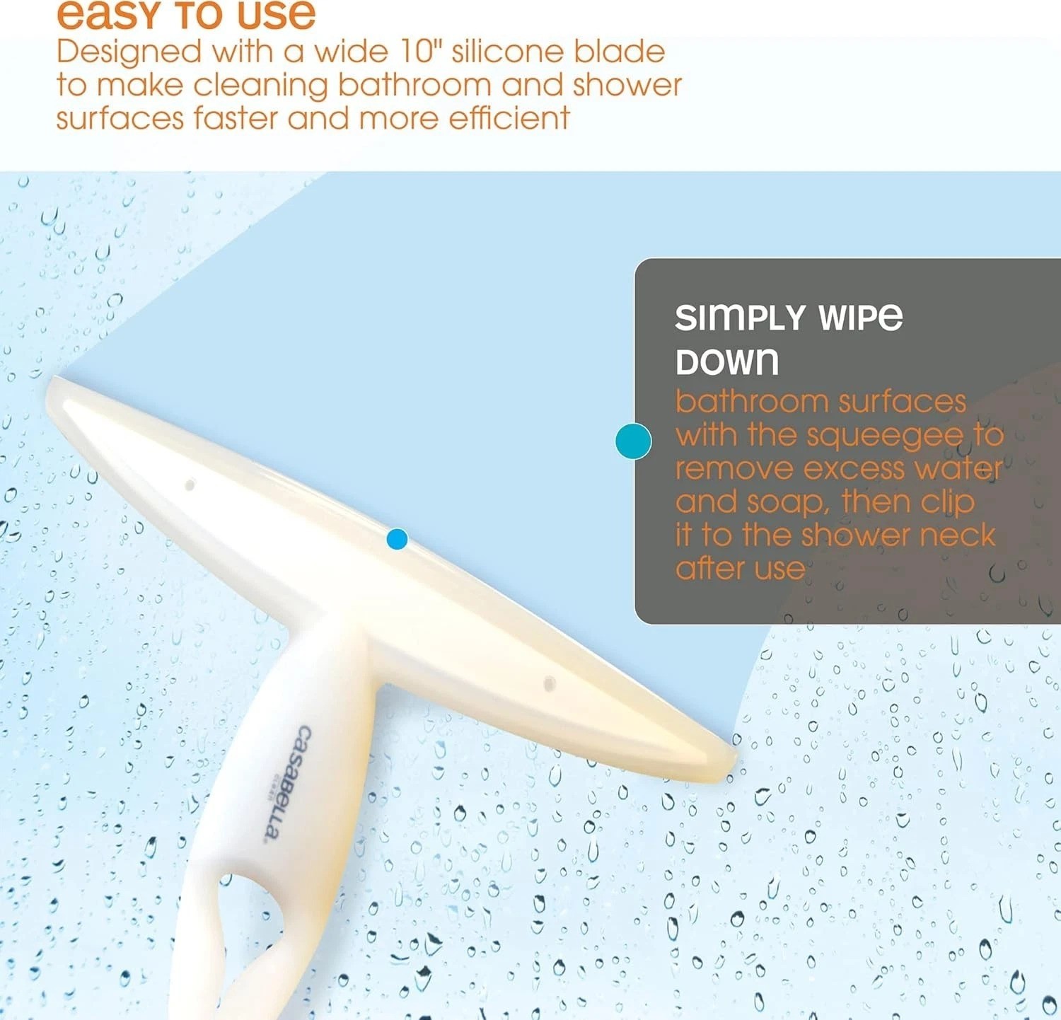 White Silicone Squeegee with Clip-On Feature – 10