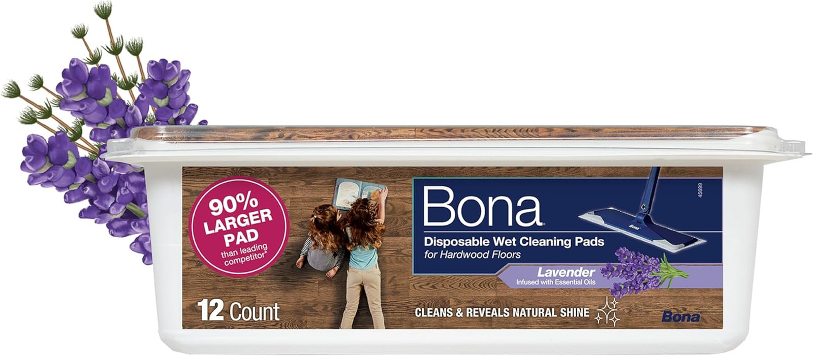 ® Disposable Wet Cleaning Pads for Hardwood Floors, Lavender Scent