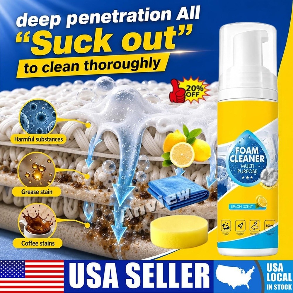 Multi-Enzyme Foam Cleaner,All-Purpose Deep Cleaning Spray For Car,Kitchen,Sofa