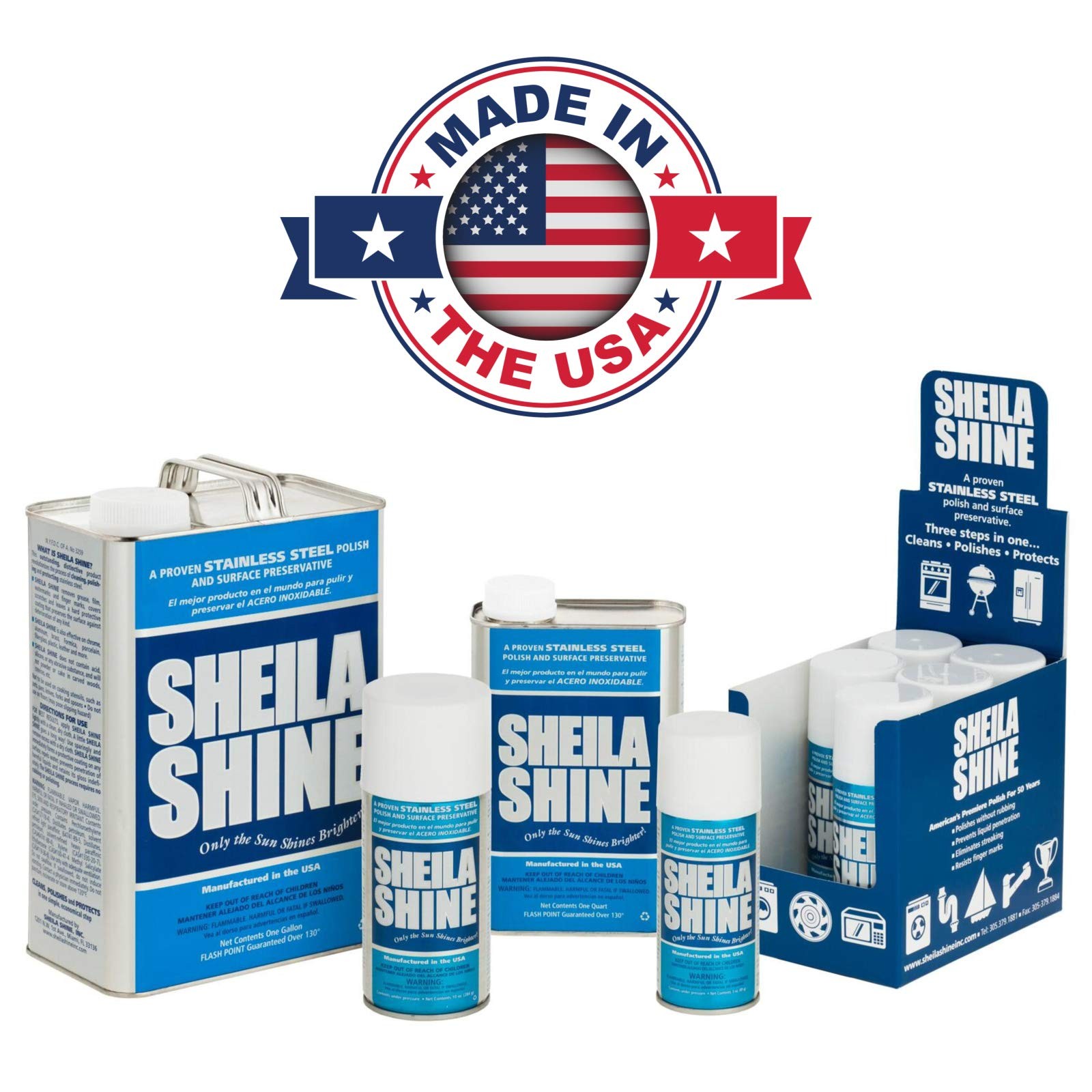 Sheila Shine 1 Quart Can Stainless Steel Cleaner and Polish Protects Househol…
