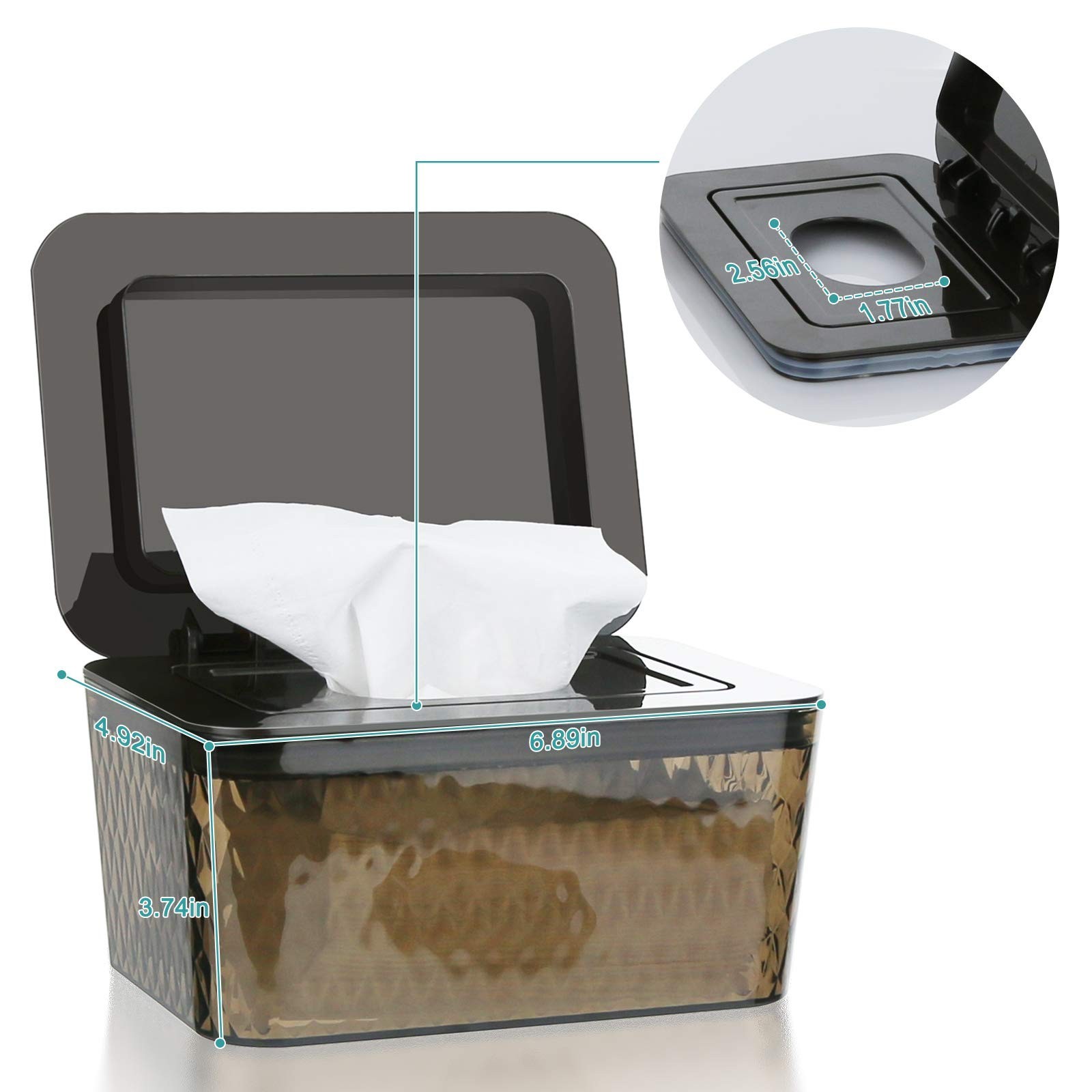 One-Handed Wipes Dispenser Holder for Baby & Adult, Seal Design, 2 Pack Brown