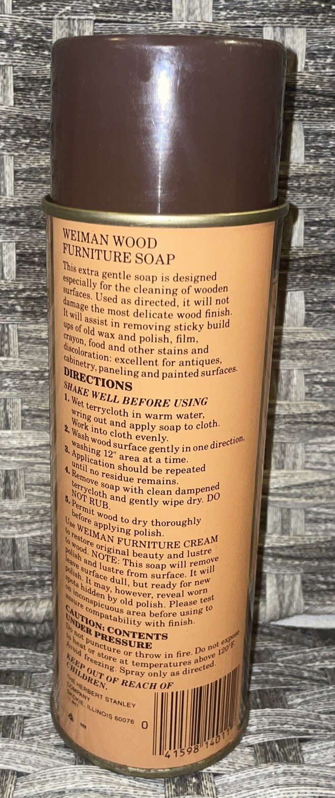 WEIMAN Wood Furniture Soap with Flaxseed Oil 14 Oz Spray Can NOS Discontinued
