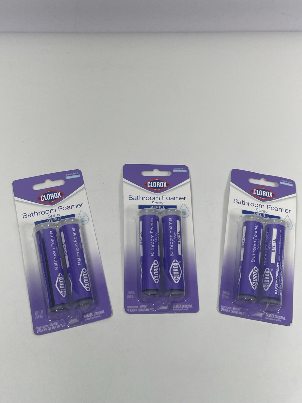Clorox Bathroom Foamer Spray Refill Cartridge Bleach Free Clean Mist 2 Pack Lot