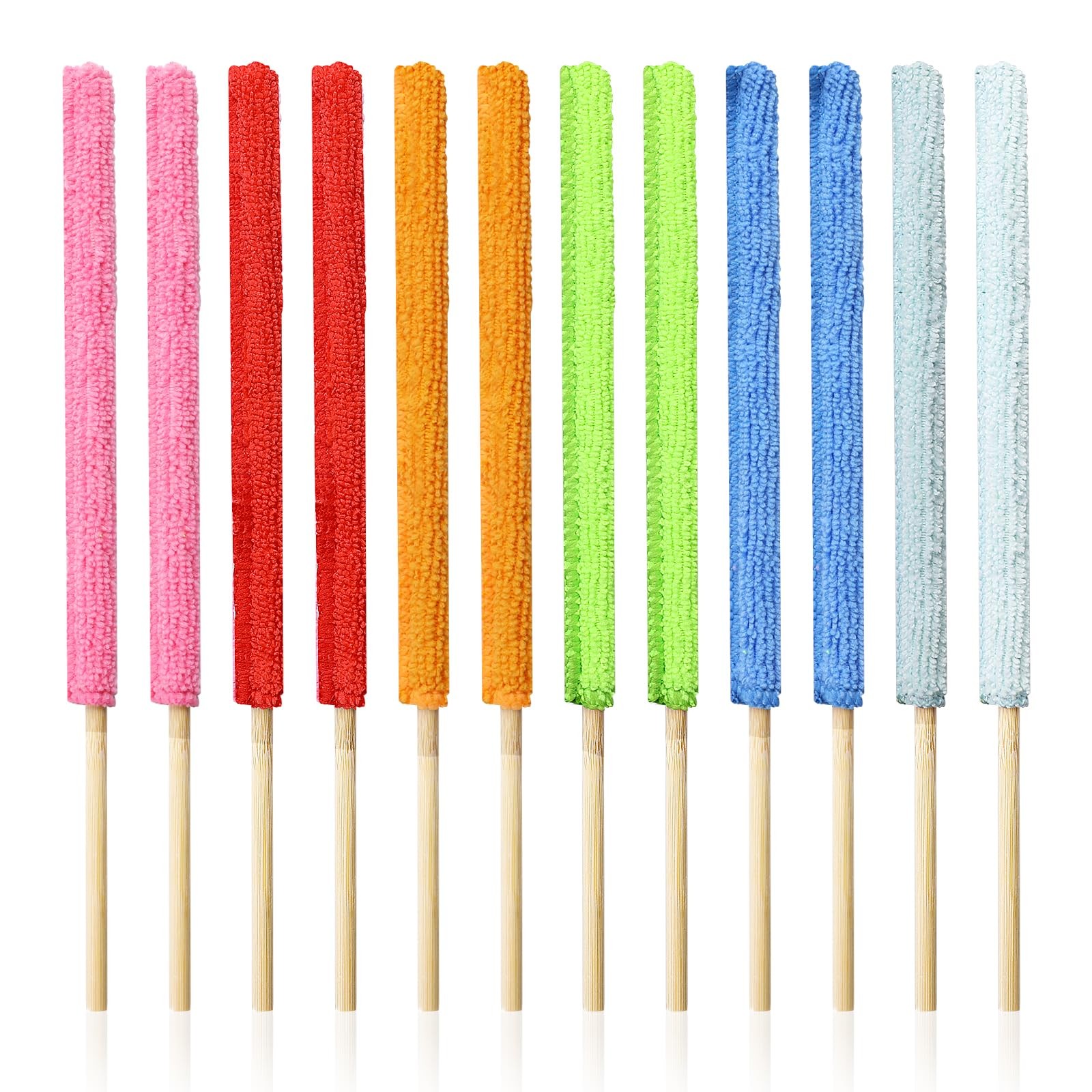 12 Pcs Microfiber Detail Duster Sticks Fan Cleaning Brush Crevice Cleaning To…