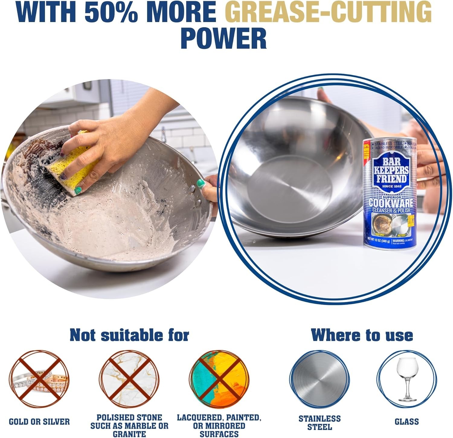 Cookware Cleanser & Polish 2 x 12 oz Stainless Steel Cleaner & Degreaser for …