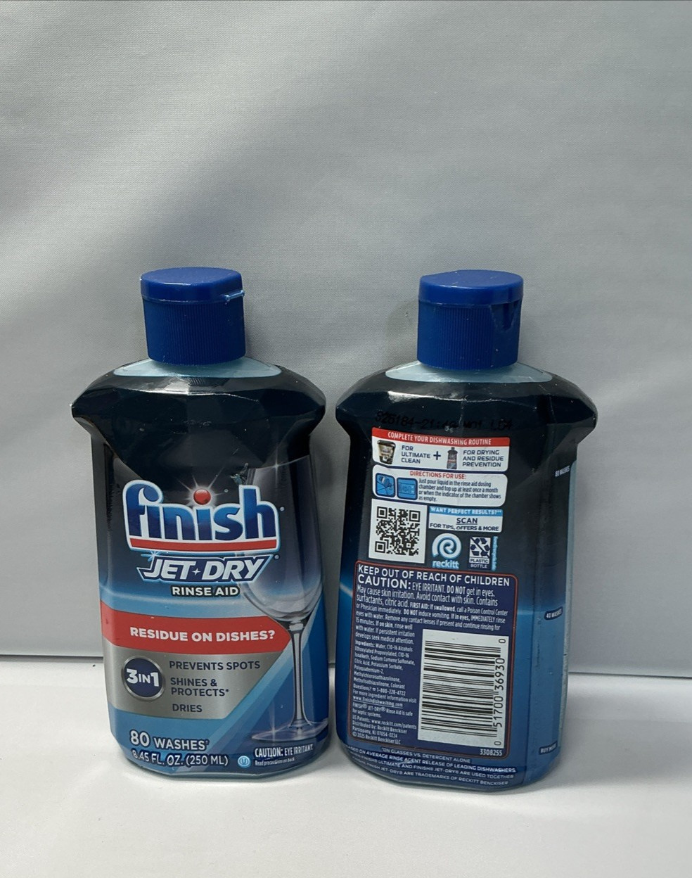 2pk -Finish Jet-Dry Rinse Aid: Spot-Free Shine & Protection, 8.45 oz, 80 Washes