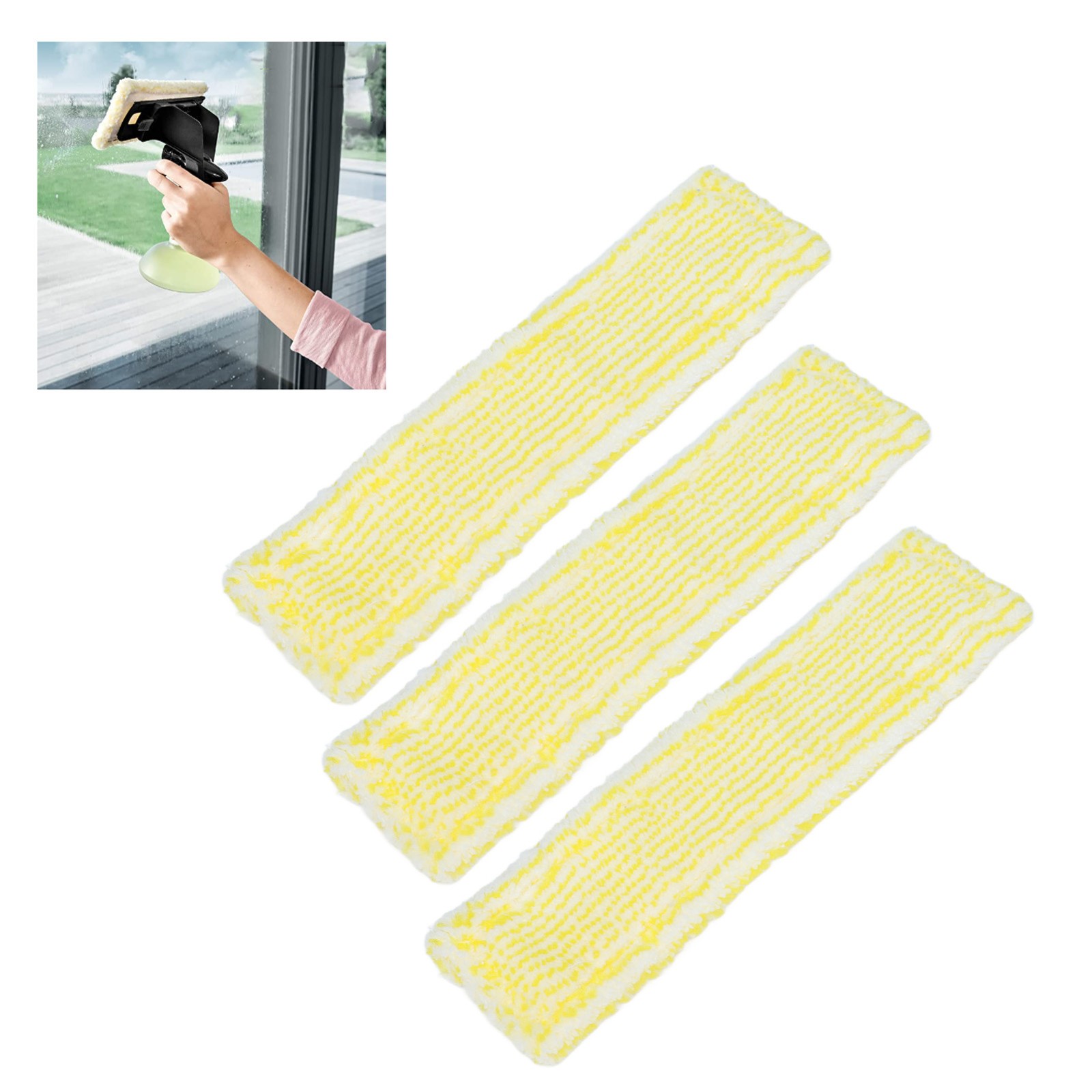 3Pcs Microfiber Window Cleaner Pad Replacement Fit For WV2 WV5 Windo BGA