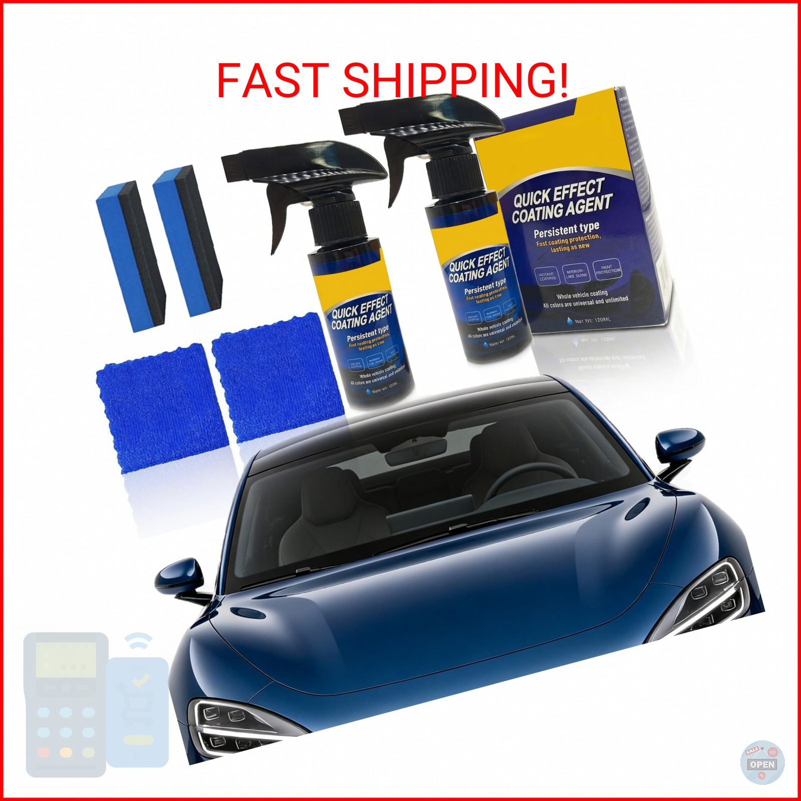 2Pack Quick Effect Coating Agent for Car, Quick Effect Coating Agent,Waterless W