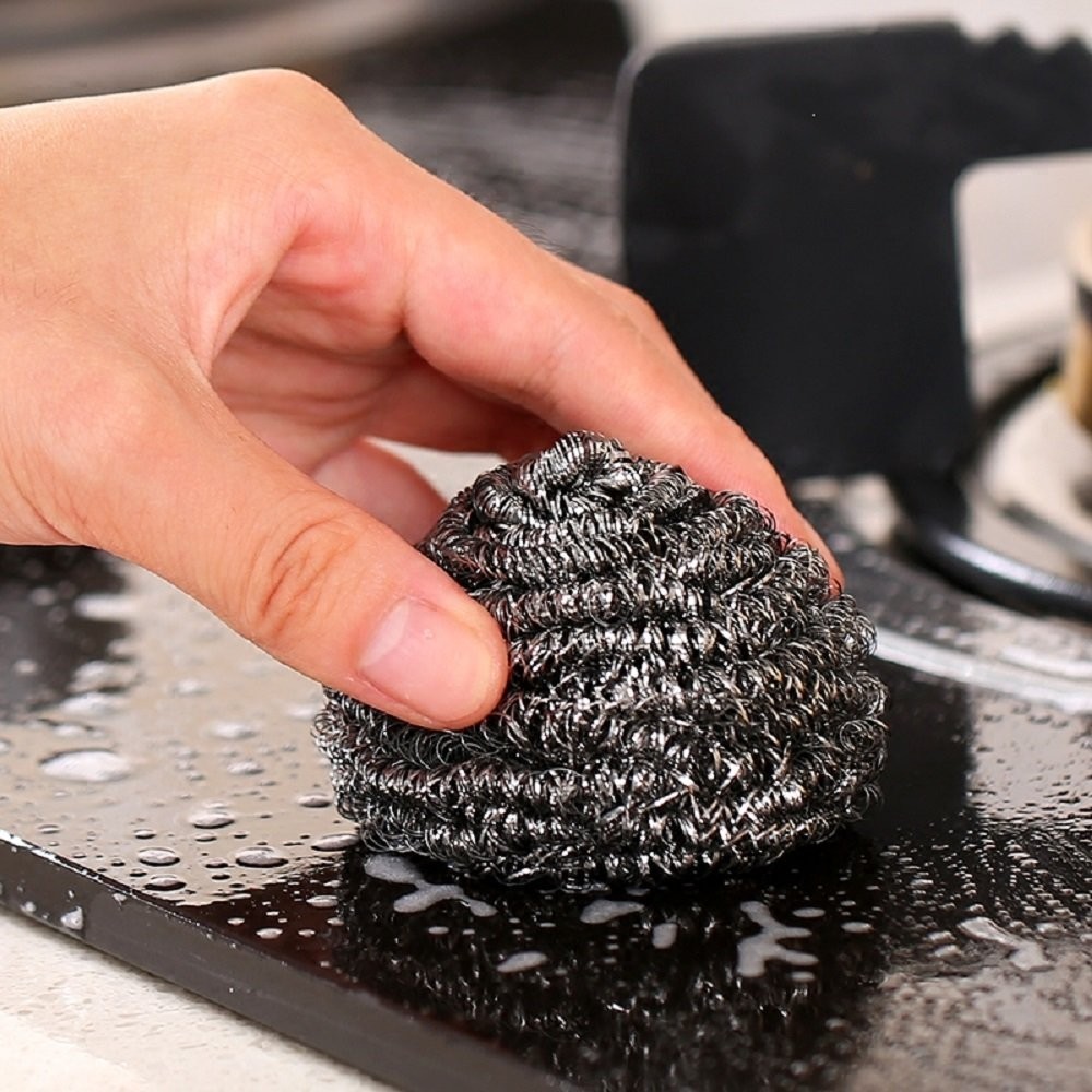 6 Pack Stainless Steel Wool Scrubbers – Heavy Duty Cleaning Pads for Kitchens