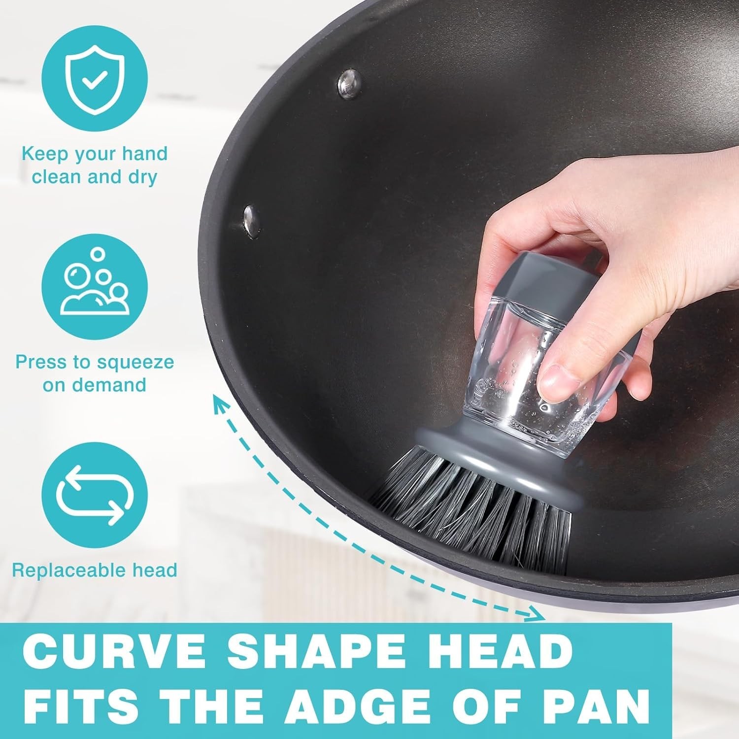 Soap Palm Brush Storage Set, 1 Piece Kitchen Brush with Bracket for Cleaning …