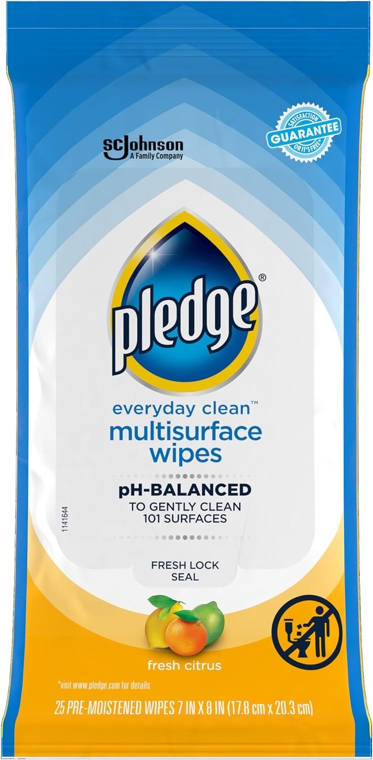 Fresh Citrus Scented pH Balanced Cleaning Wipes for 101 Surfaces – 25 Count