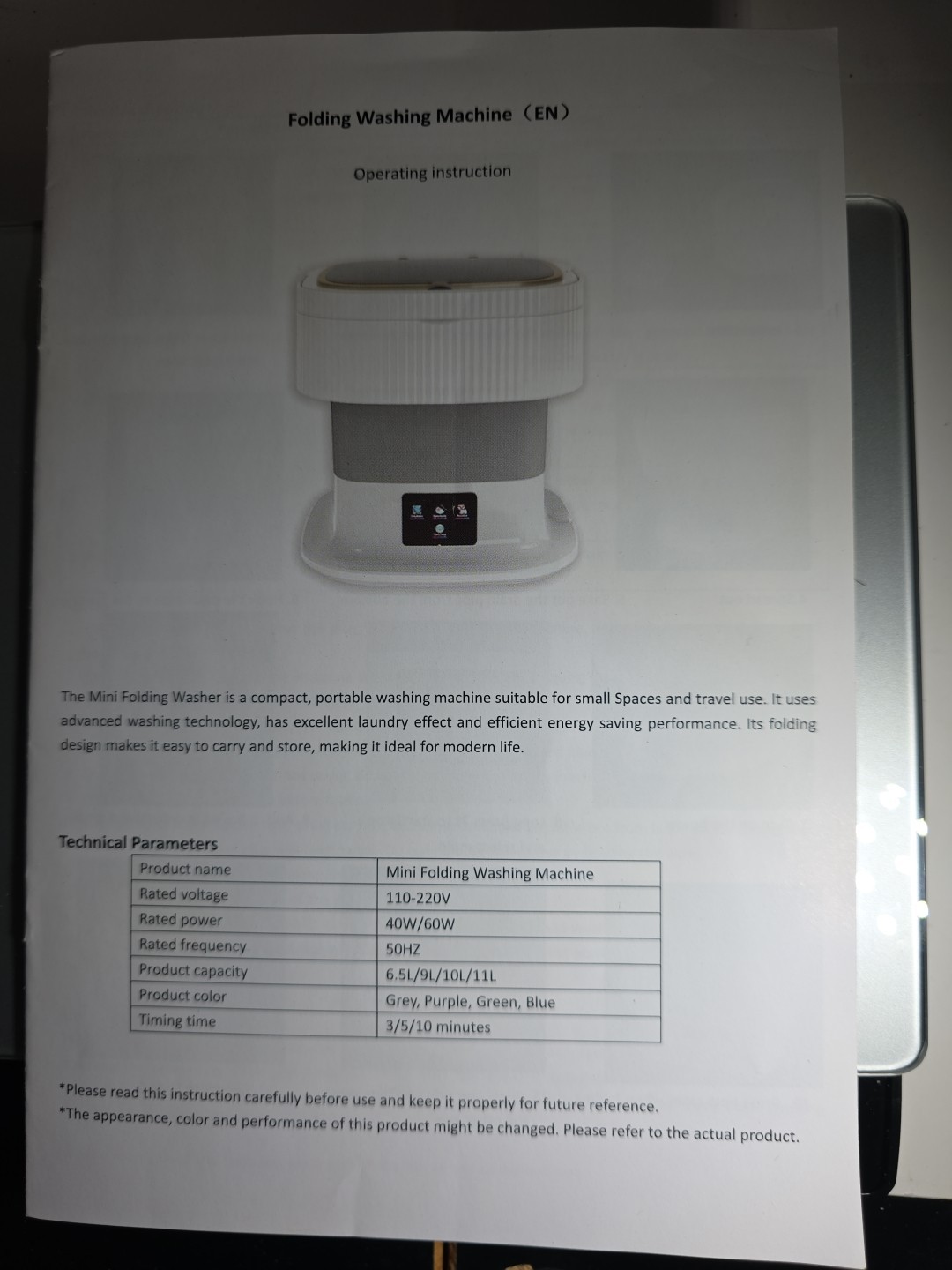 Mini Washing Machine Small Space Use Dorms Apartments or Travel