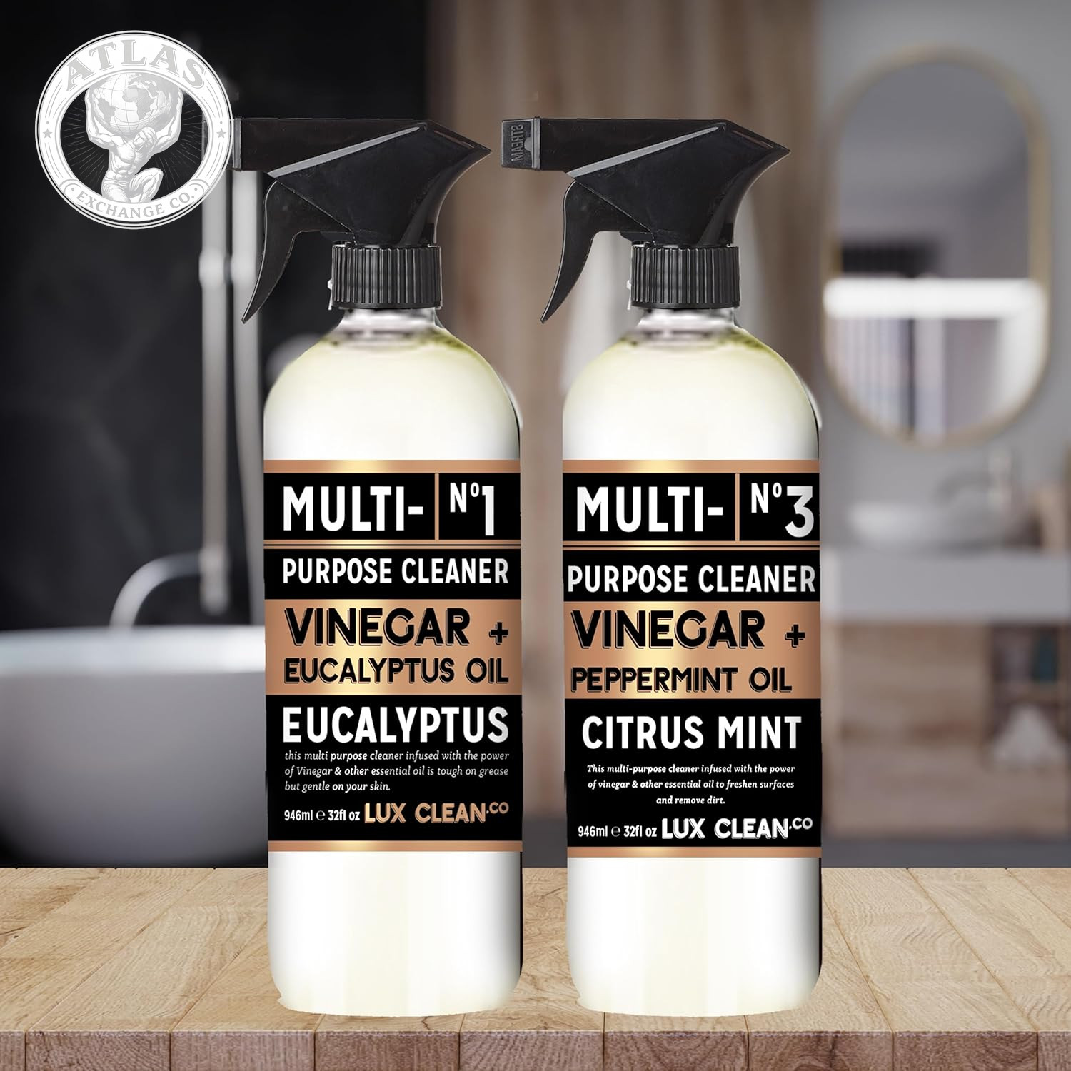Lux Clean Multi-Purpose Cleaners, Vinegar with Eucalyptus and Peppermint | 32 Fl