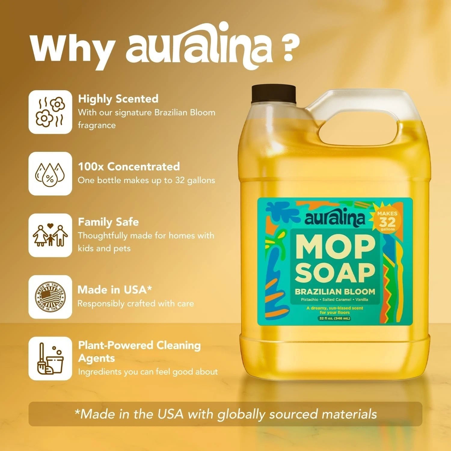 Mop Soap – Brazilian Waves Scented Concentrated Formula – Floor Cleaner for H…