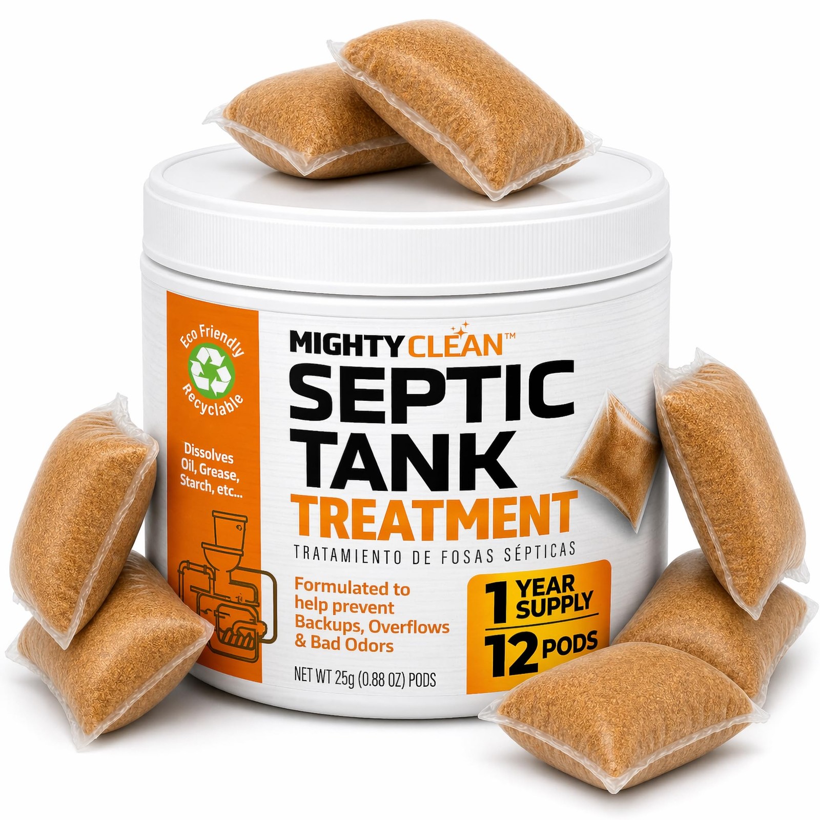 Septic Tank Treatment – 12 Pods, 1 Year Supply – RV Toilet Treatment – Dissol…