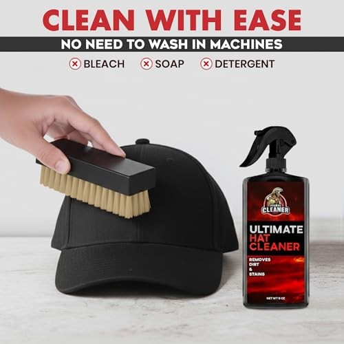 Combat Cleaner Ultimate Hat Cleaning Kit for All Types 3 Piece Set, Black Red