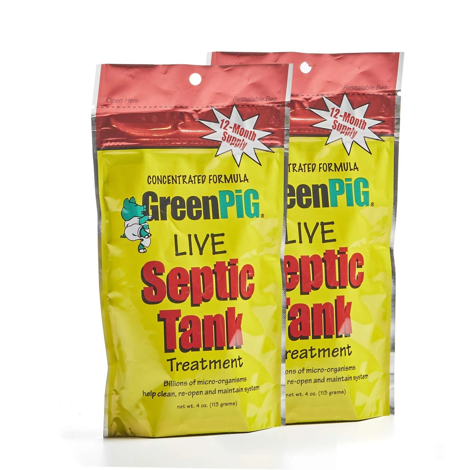 GREEN PIG Live Septic Tank Treatment Aids in the Breakdown of Septic Waste t…