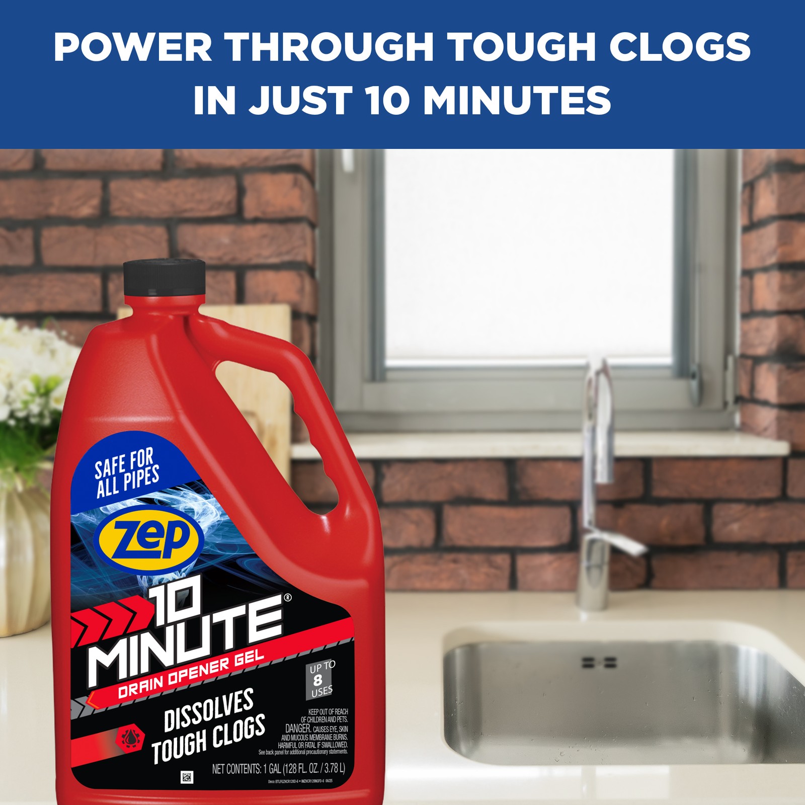 Zep 10 Minute Drain Opener Gel 1 Gallon (Case of 4) ZHCR128NG – Commercial