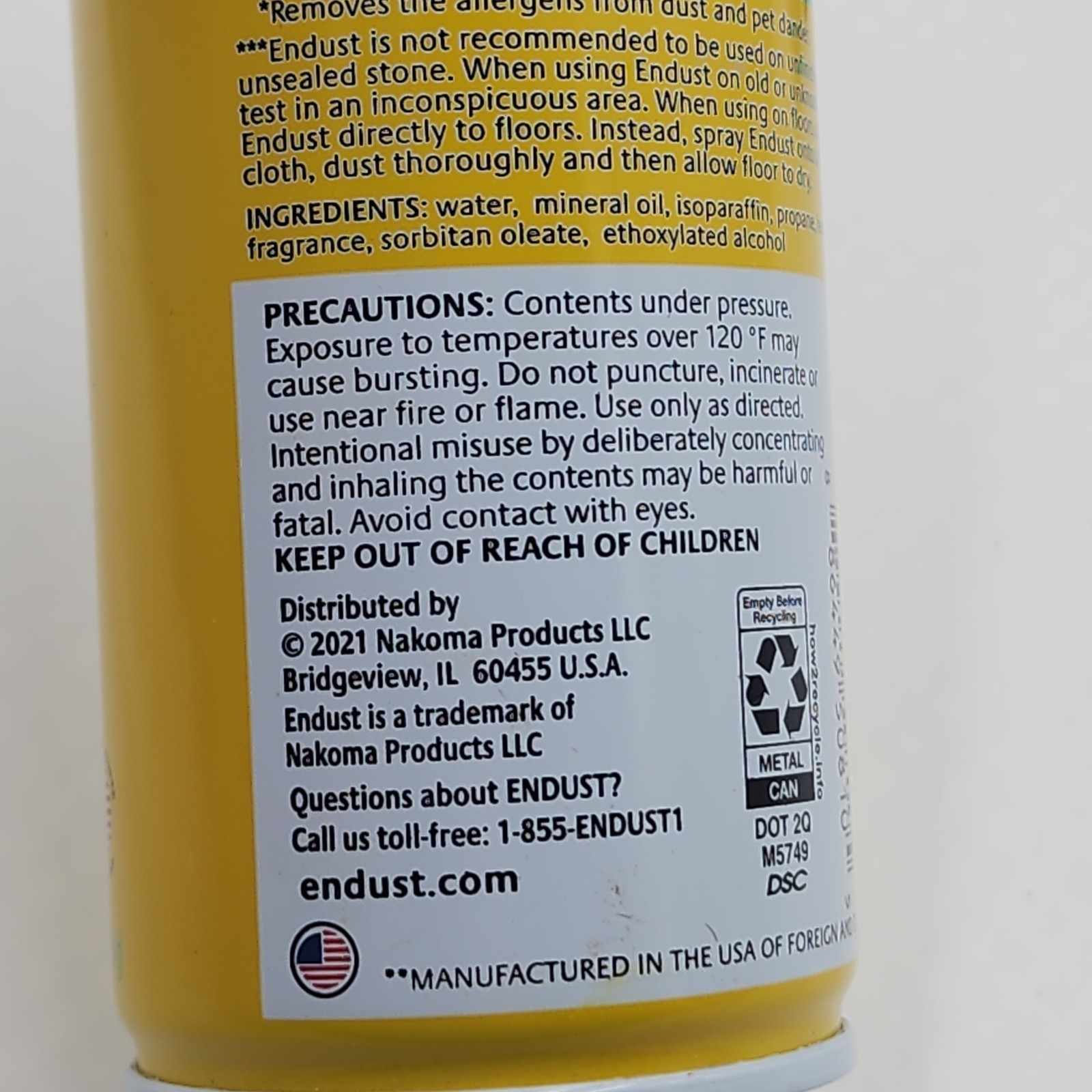 Endust Multi-Surface Dusting & Cleaning Spray Aerosol Lemon Zest 3 Cans 12.5 Oz