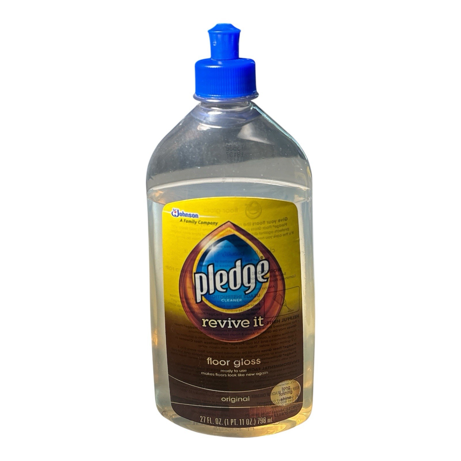 Pledge Revive It Original Floor Gloss Cleaner 27oz size USED ONCE 75% Full