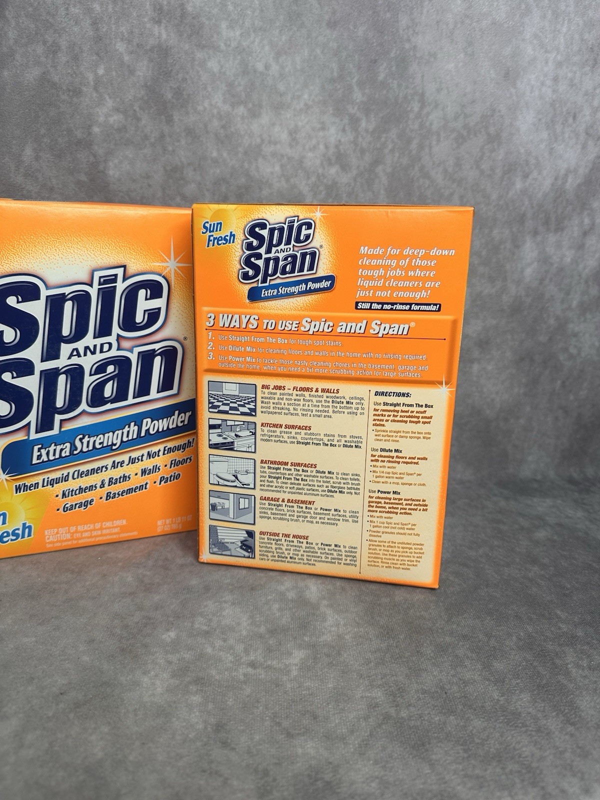 2 Spic and Span Extra Strength Powder Sun Fresh 27 oz Each