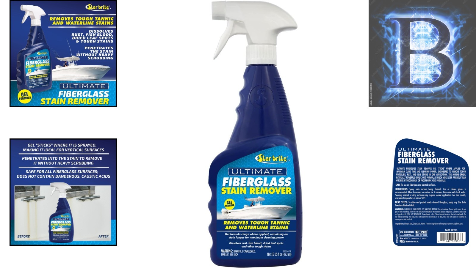 Easy-to-Use Gel Spray – Ultimate Stain Remover for Fiberglass & Painted Surfaces