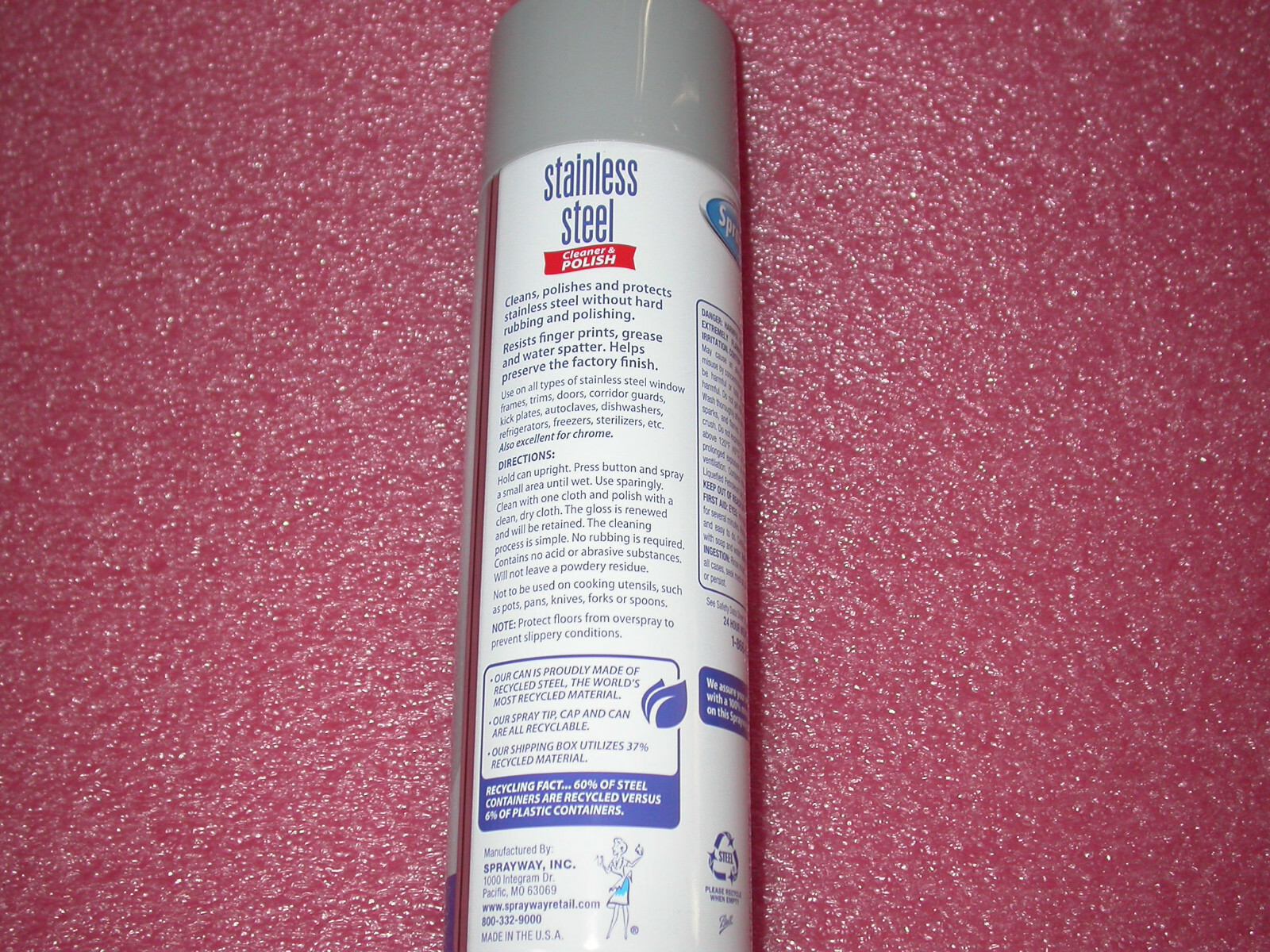 SPRAYWAY STAINLESS STEEL CLEANER & POLISH OIL BASED MADE IN THE USA 2 PACK 15 OZ