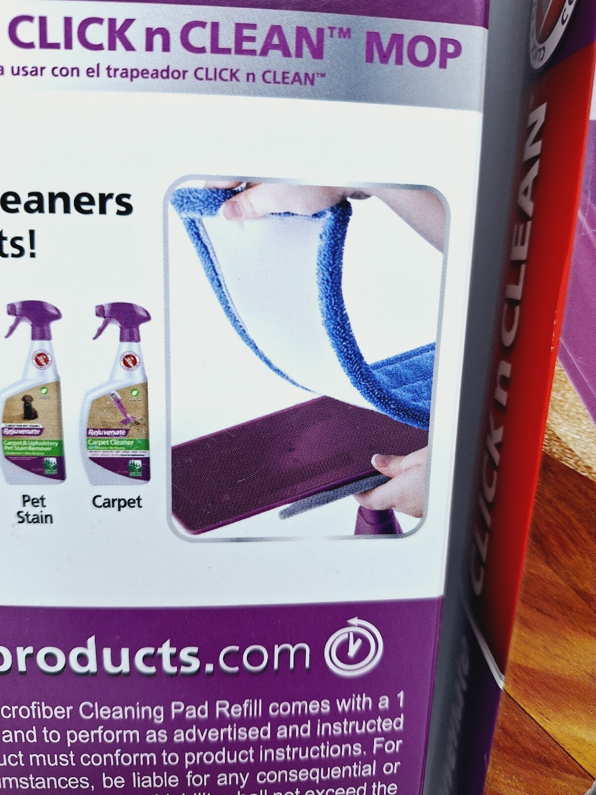3X NEW Rejuvenate Click N Clean Microfiber Mop Cleaning Pad Refill Blue Scrub