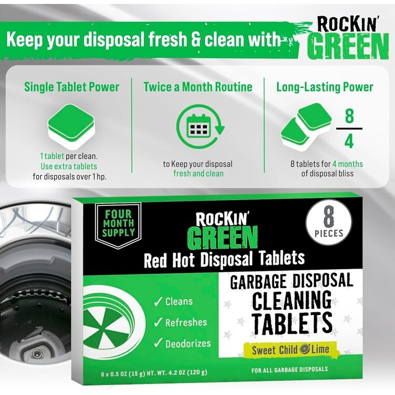 Garbage Disposal Cleaner Tablets Deep Clean Odor Eliminator Sink Freshener New