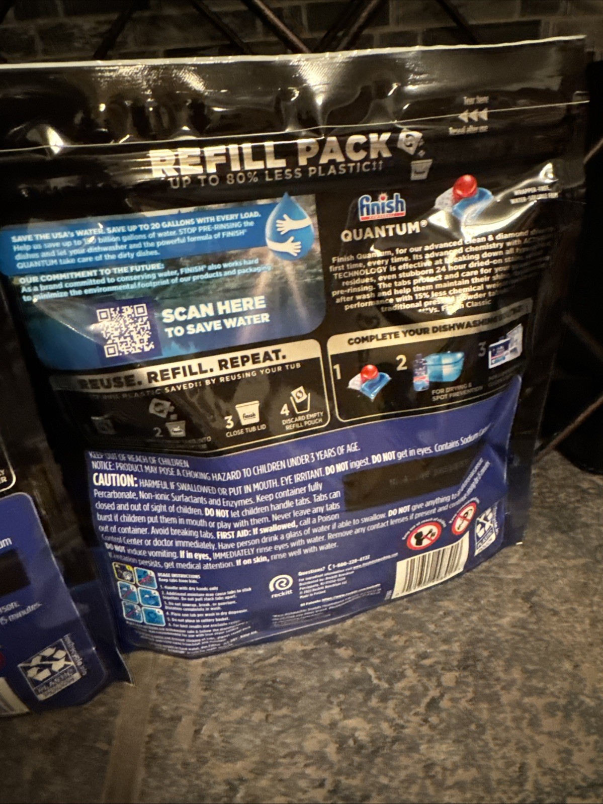 Finish POWERBALL QUANTUM Dishwasher Detergent Diamond Shine Advance Cleaner (2)