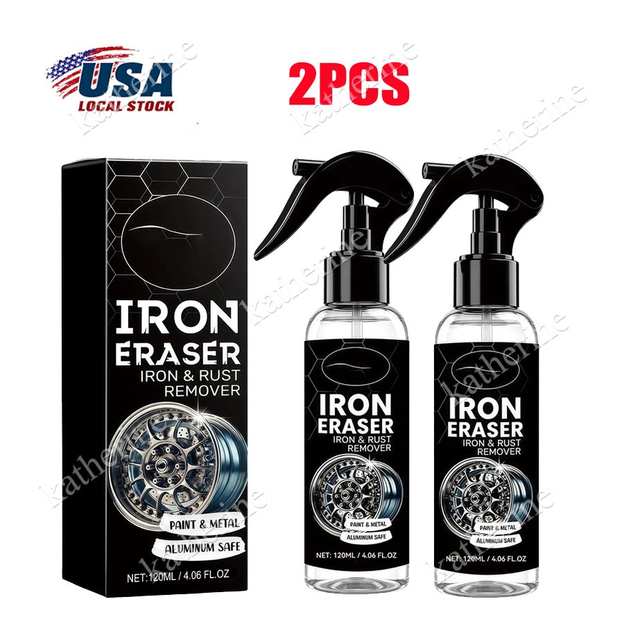 3x Iron Eraser Rust Remover Spray, Car Wheel Paint Brake Dust Fast Cleaner 120ml