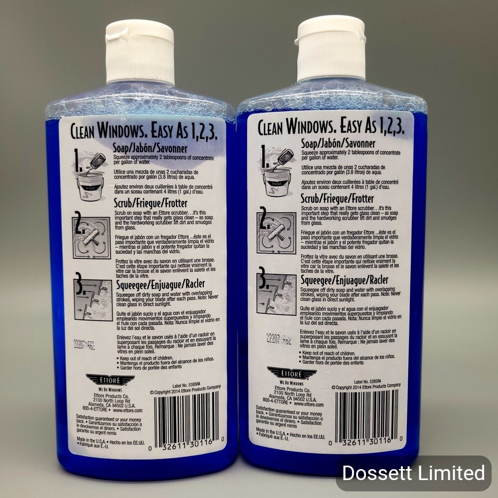 Ettore Squeegee-Off Window Cleaning Soap, 16oz 2-pack – MAKES 32 GALLONS