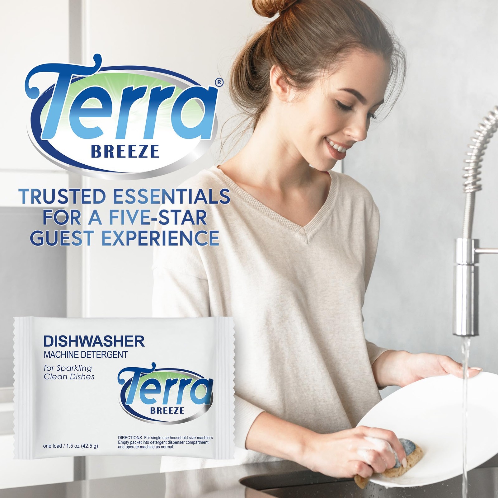Terra Breeze Automatic Dishwasher Detergent Powder – 1.5 oz Packets (200 packs)