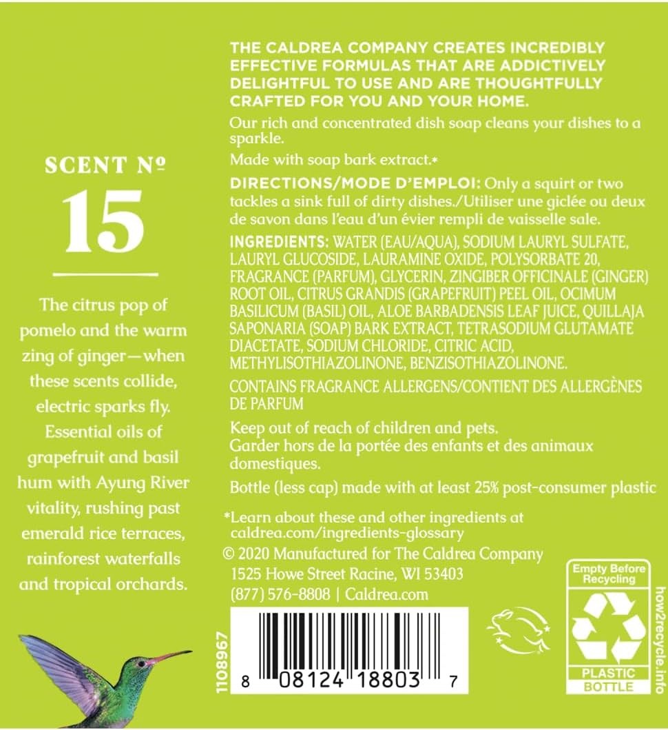 Dish Soap, Biodegradable Dishwashing Liquid made with Soap Bark and Aloe Vera,
