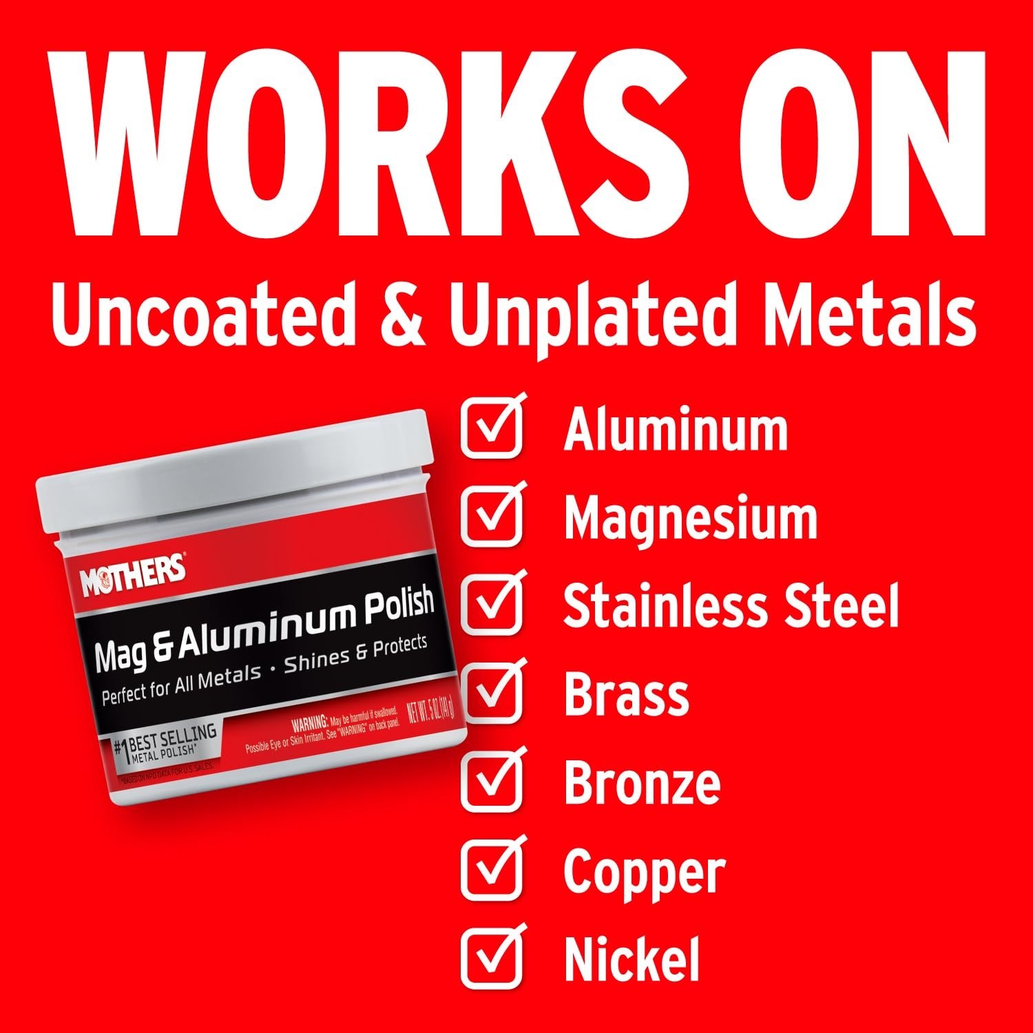 Mothers Mag and Aluminum Polish Paste For All Metals 5 fl oz – Brilliant Shine