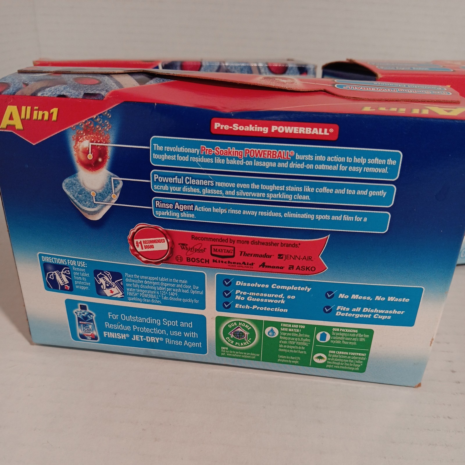 Finish Powerball 8.5 Oz Powerball Tabs 12 Dishwasher Pods All in 1 Fresh Scent