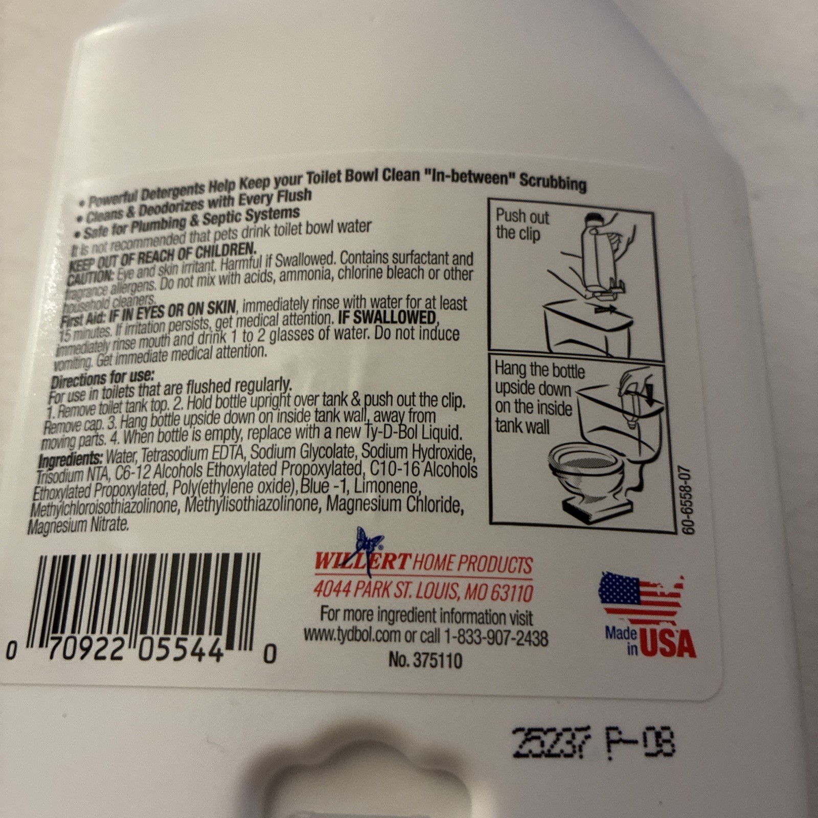 Ty-D-Bol Basics Automatic Toilet Bowl Cleaner 10oz 3 Pack USA Made