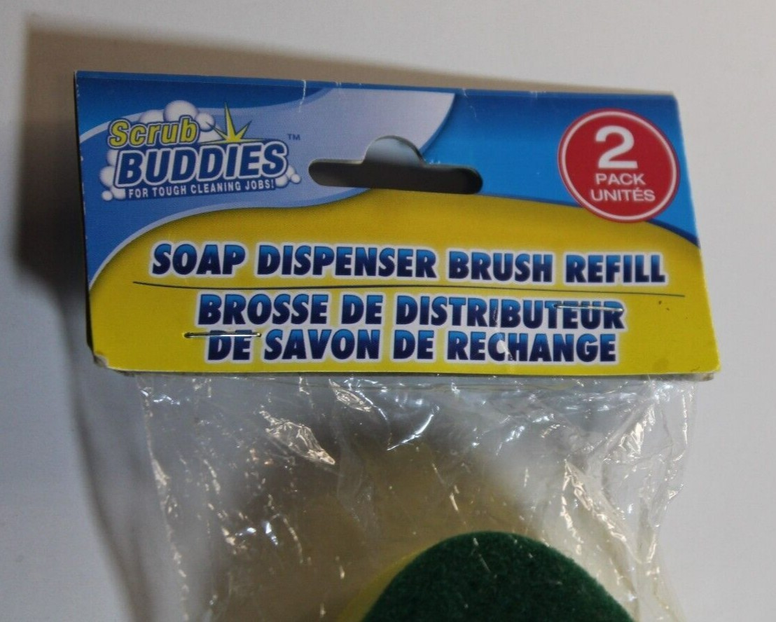 Scrub Buddies Soap Dispenser Brush Refill 2 pack – New in package kitchen 