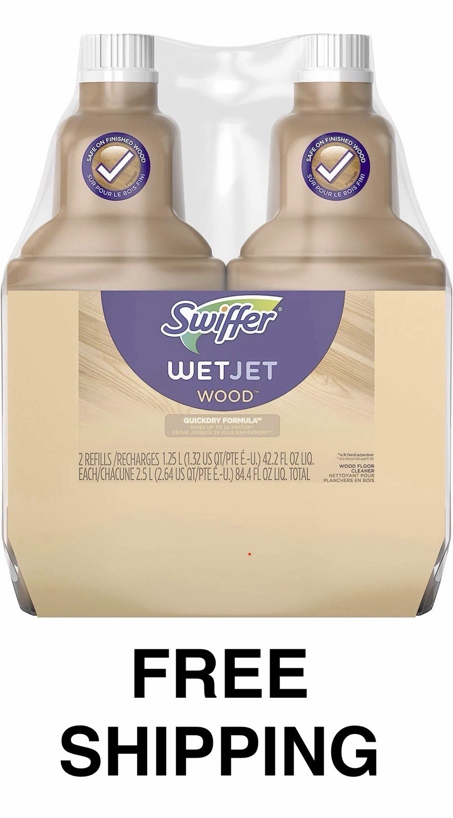2 Pack- Swiffer Wetjet Wood Floor Cleaner Solution Refill 42.2 Oz (FREE SHIP)