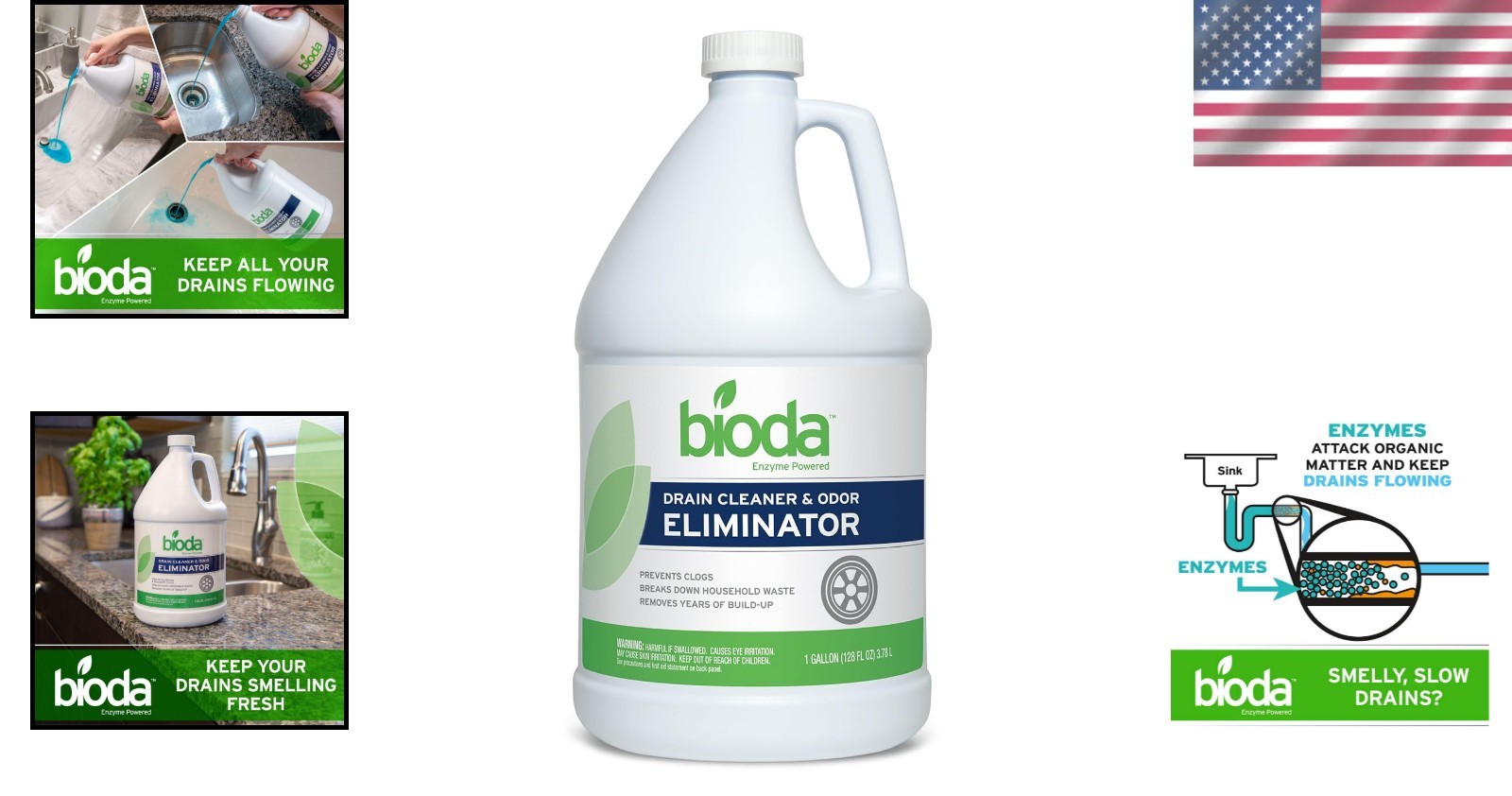 Ocean Breeze Enzyme-Based Drain Odor Eliminator – Professional Strength Formula