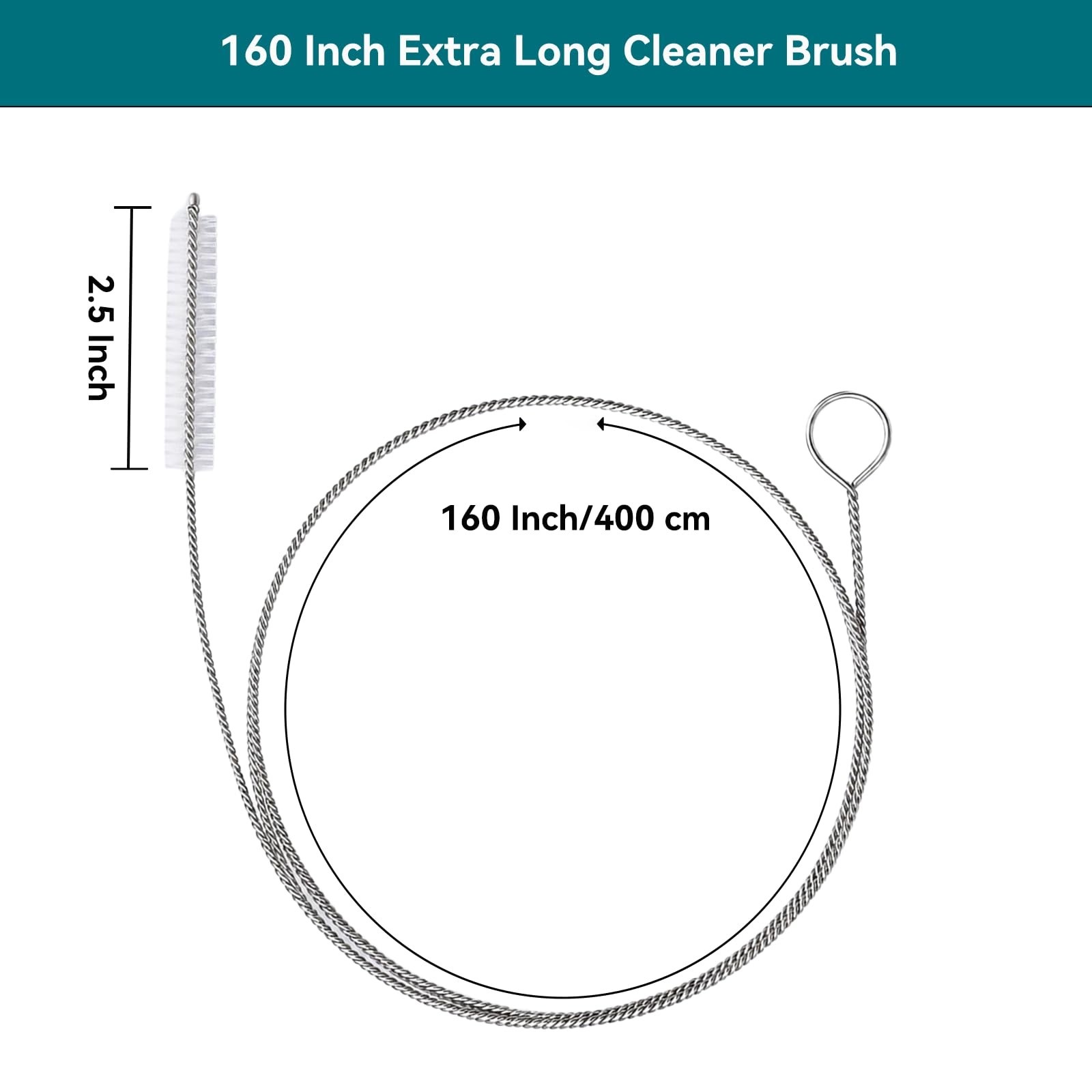 2 Pack Flexible Drain Cleaning Kit – 160″ Stainless Steel Brush & 80″ Spring Aug