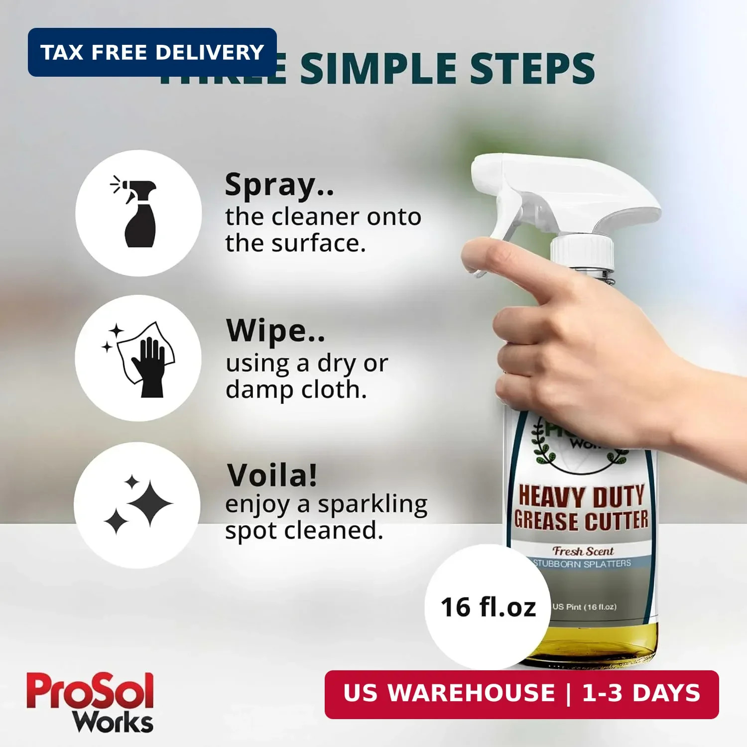 Degreaser Cleaner Heavy Duty Cleaning Spray 16 oz – Kitchen Cleaner for Stubborn