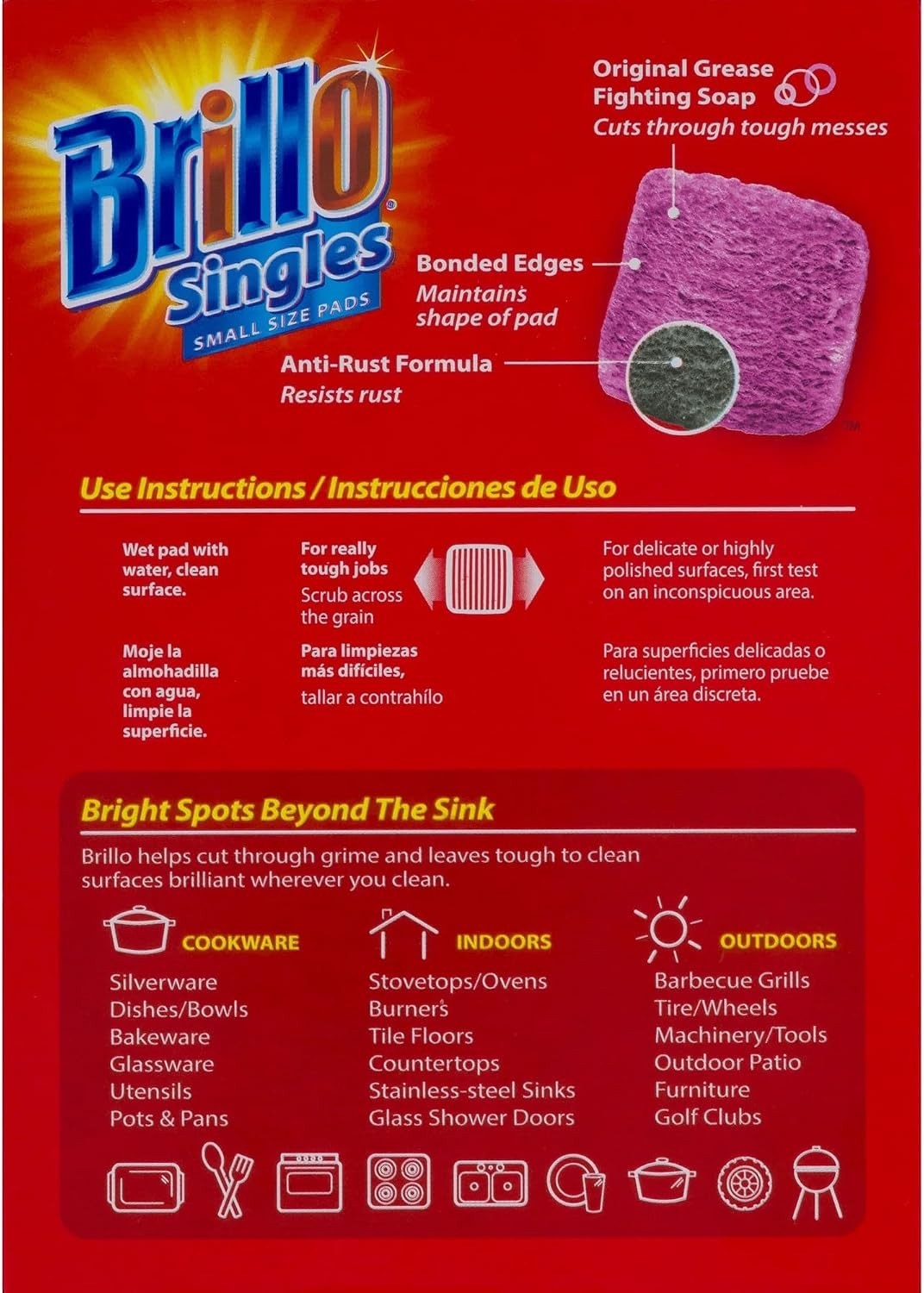 Single Use Steel Wool Soap Pads, Smaller Size Red Scent, 15 Count Pack of 1 …