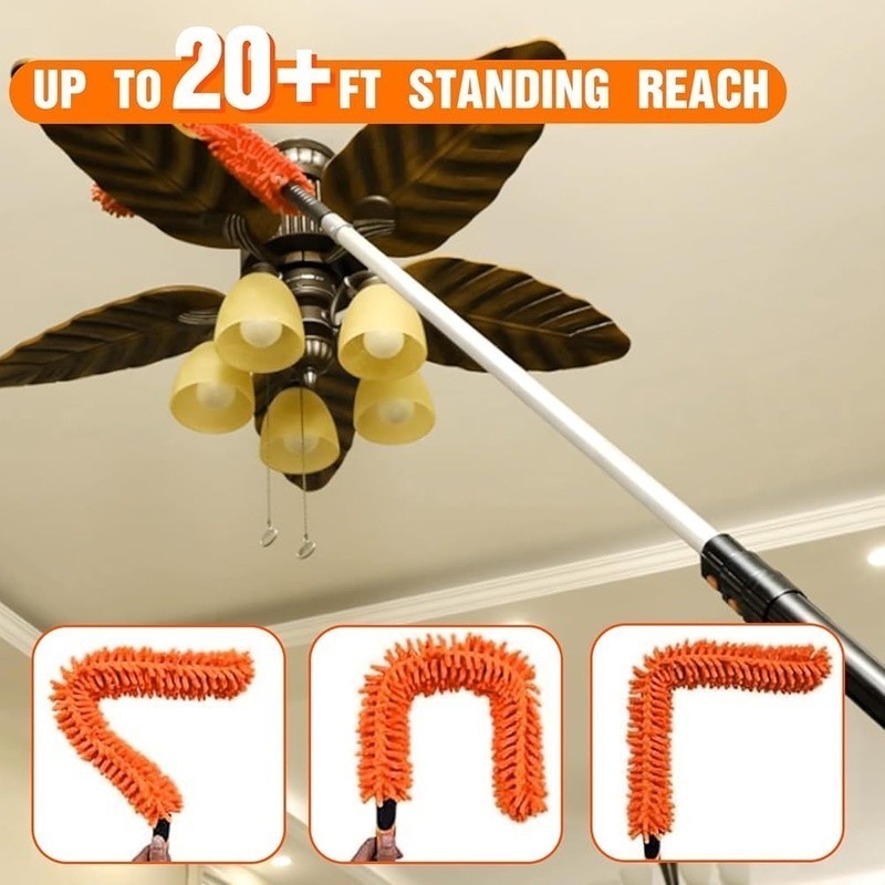 26FT High Reach Duster Cleaning Kit with Extension Pole,Cleaner Duster Tool