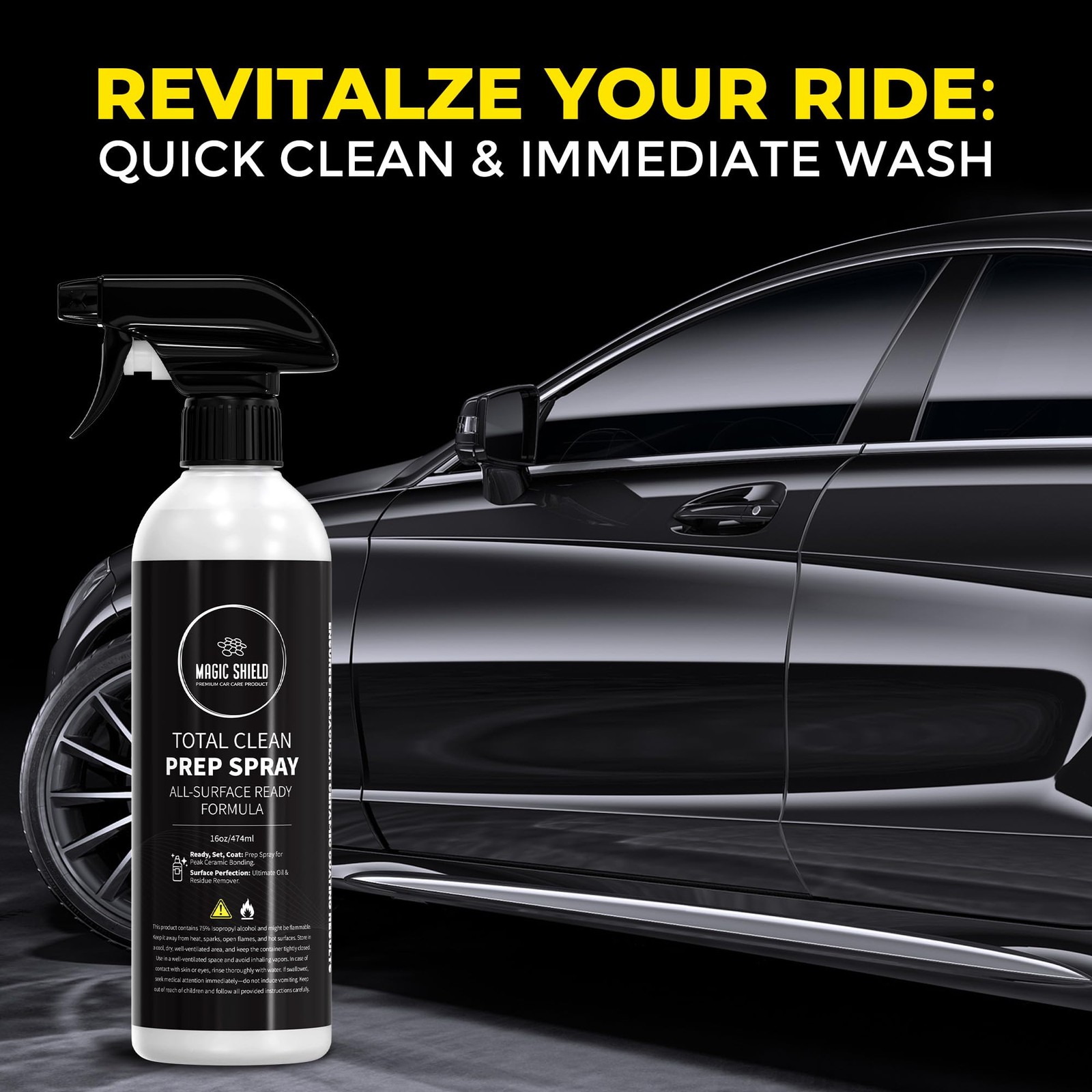 Shield Prep Spray – Must Wash After Use | Ideal for Ceramic Coating Prep | Wa…