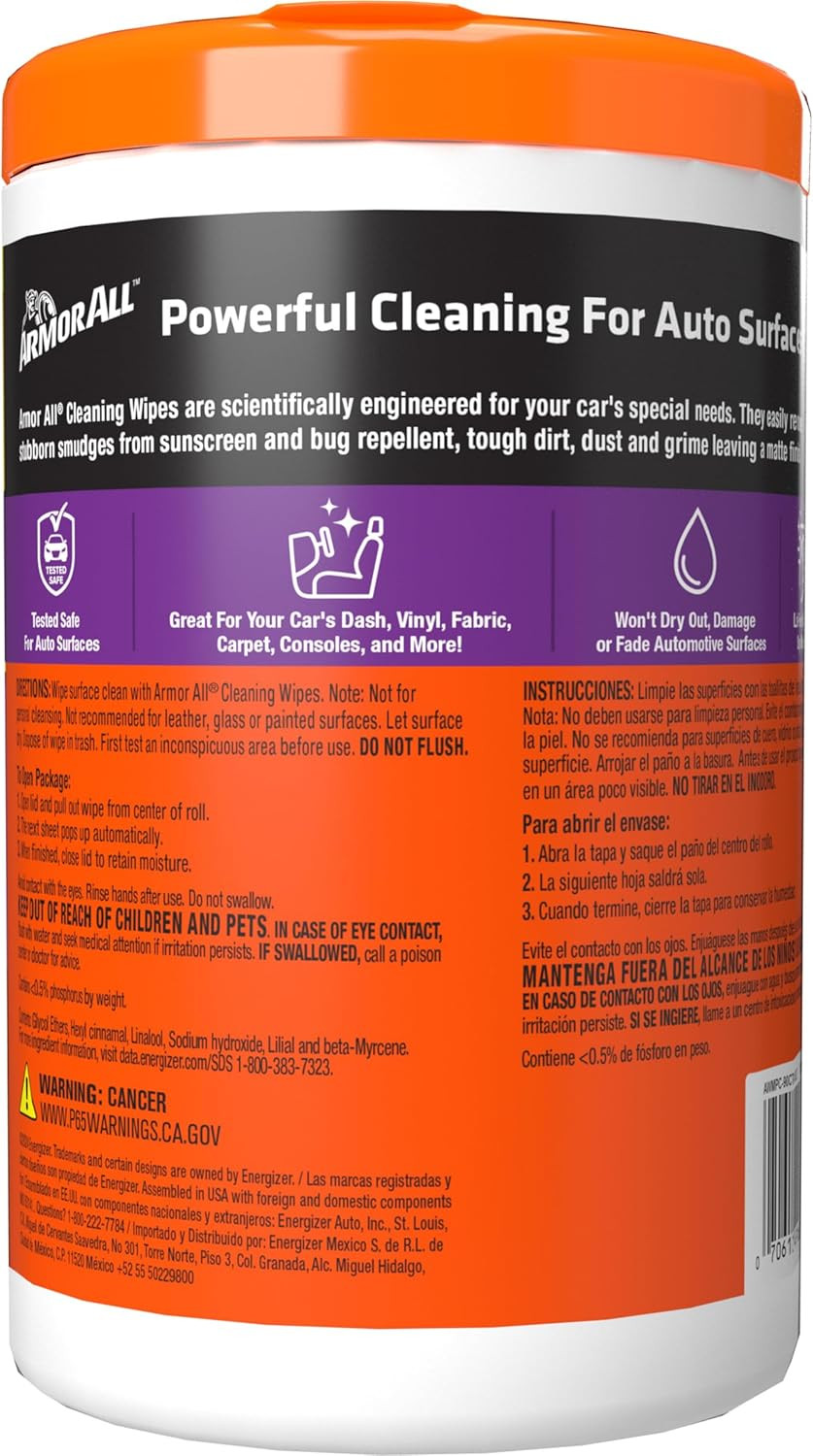 Car Cleaning Wipes, Wipes for Car Interior and Car Exterior, 90 Wipes Each