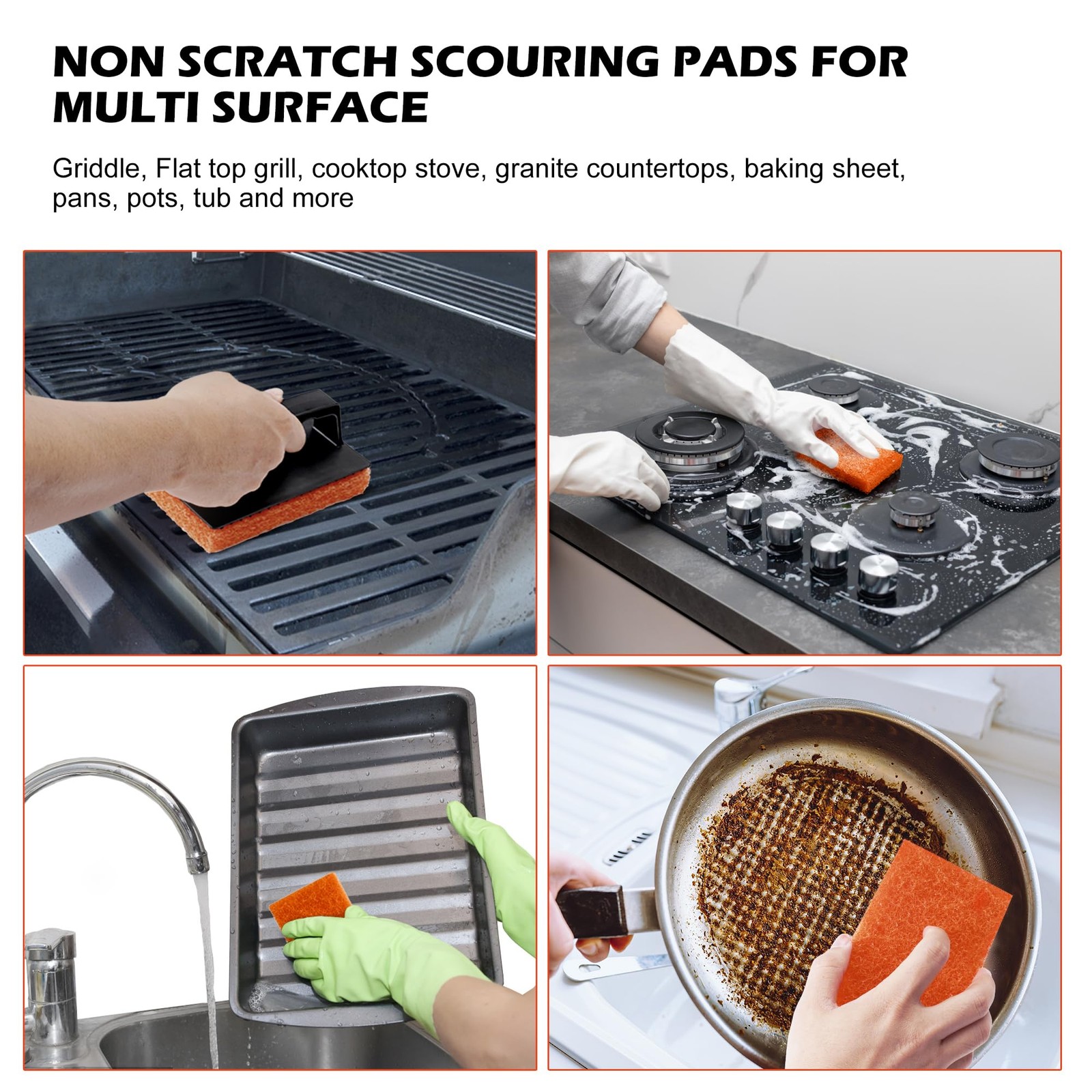 Griddle Cleaning Pads for Blackstone Flat Top, Non-Scratch Grill Scrub Pads, …