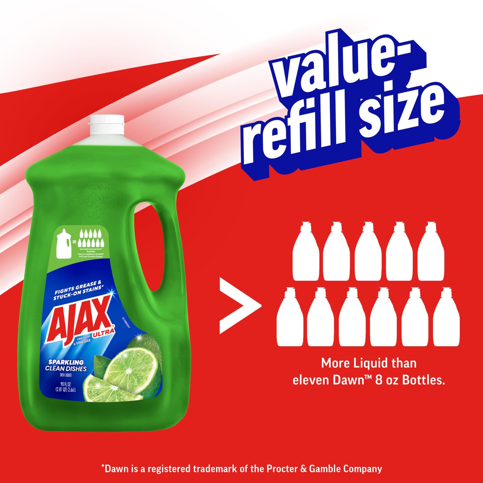 Ultra Liquid Dish Soap Vinegar and Lime Scent, Sparkling Clean Dishes, 90 fl …